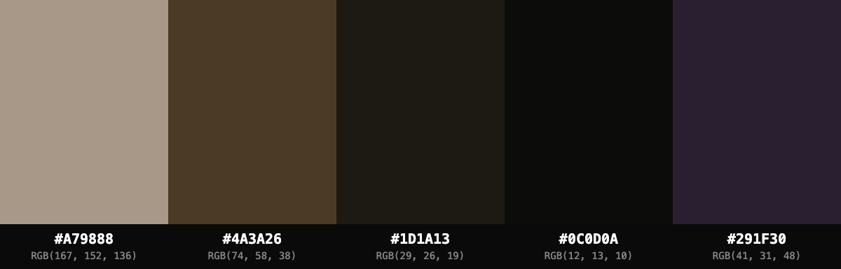 Colour palette for Interior Shadows