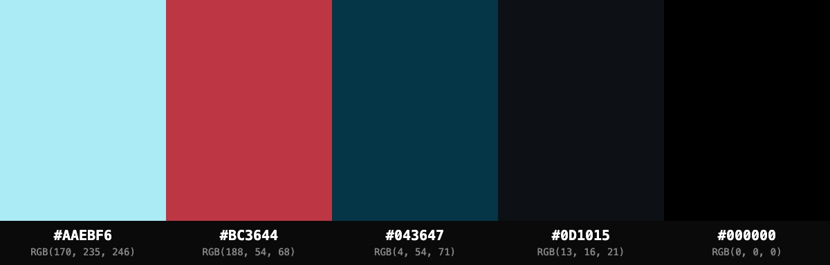 Colour palette for Neon Detail