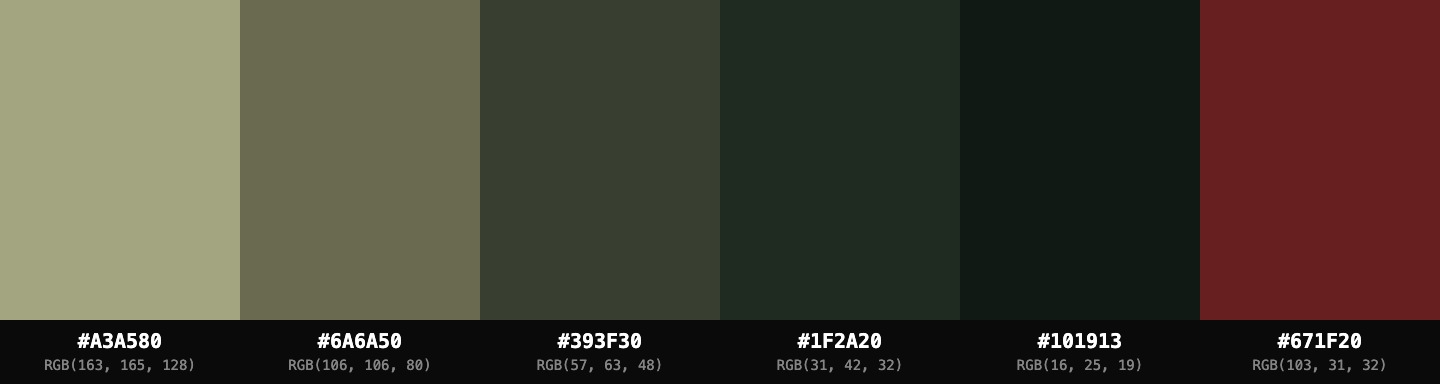 Colour palette for Olive Control