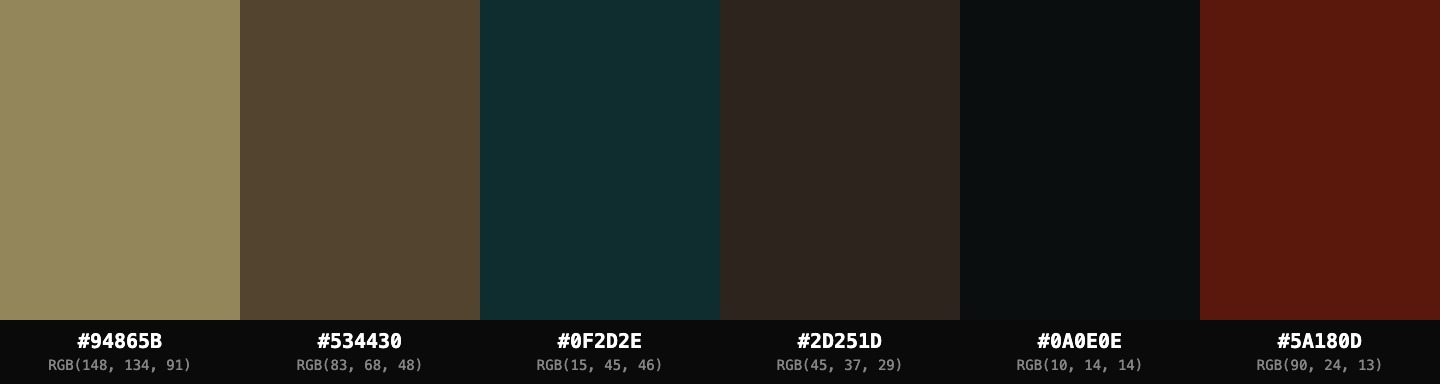 Colour palette for Harbour Amber